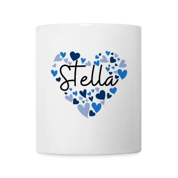 J’adore les cœurs Stella en bleu - Mug blanc - blanc - Devant