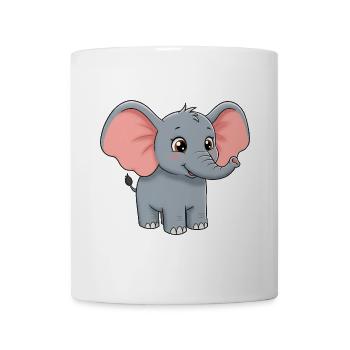 Tier Cartoon Elefant - Tasse - Weiß - Vorne