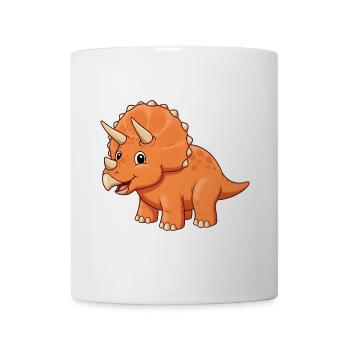 Dino Cartoon Triceratops - Tasse - Weiß - Vorne