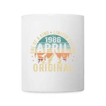 Né en avril 1986, légende depuis avril 1986 - Mug blanc - blanc - Devant
