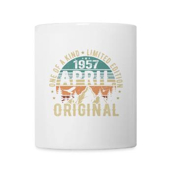 Né en avril 1957, légende depuis avril 1957 - Mug blanc - blanc - Devant