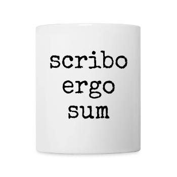 scribo ergo sum - ich schreibe also bin ich - Tasse - Weiß - Vorne