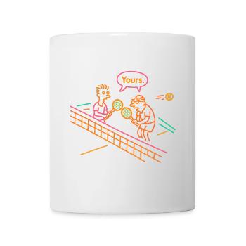 Witziges Doppel Tennis Motiv Geschenk Kollege Team - Tasse - Weiß - Vorne