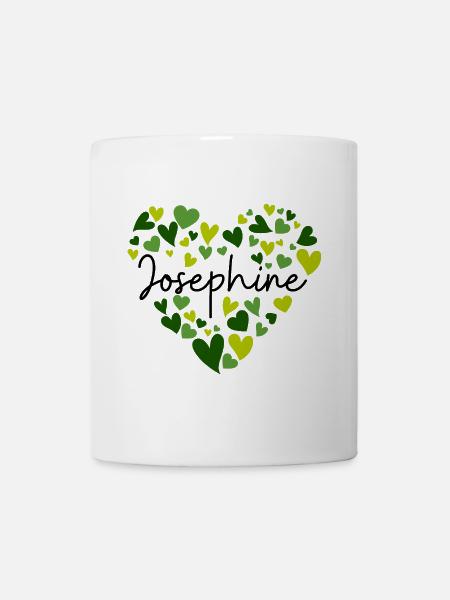 Joséphine Nom Design avec Oreille Verte En Forme de Coeur - Mug blanc - blanc