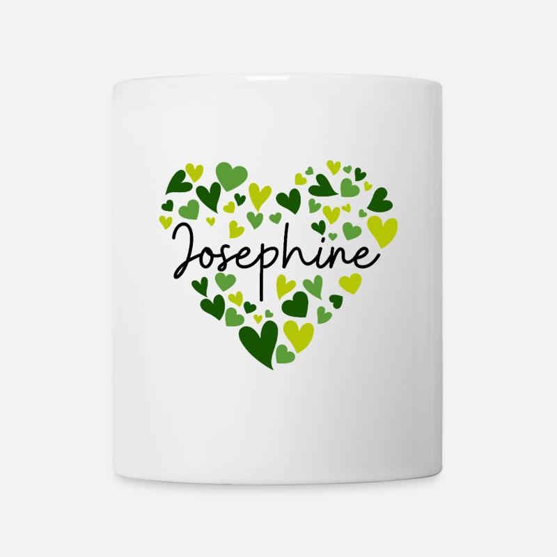 Joséphine Nom Design avec Oreille Verte En Forme de Coeur - Mug blanc - blanc
