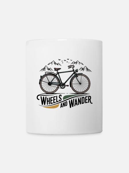 Wheels & Wander – Bergabenteuer - Tasse - Weiß