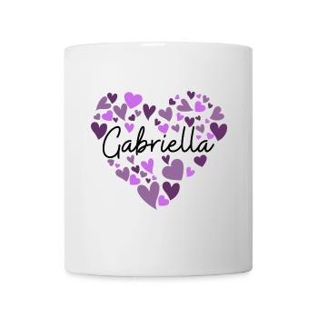 gabriella Name Design with Heart-Shaped purple Hea - Mug - white - Front