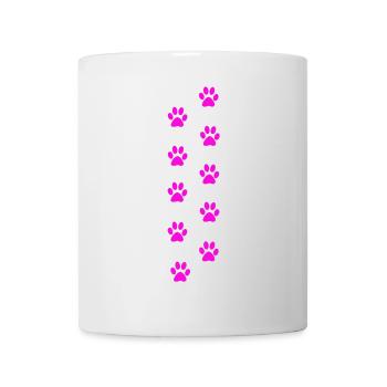Motif d’empreintes de pattes de chat roses - Mug blanc - blanc - Devant
