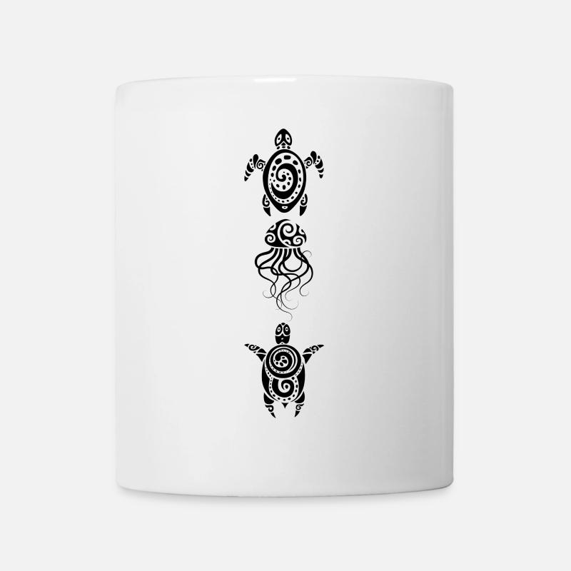 Deux tortues et une méduse (noir) - Mug blanc - blanc