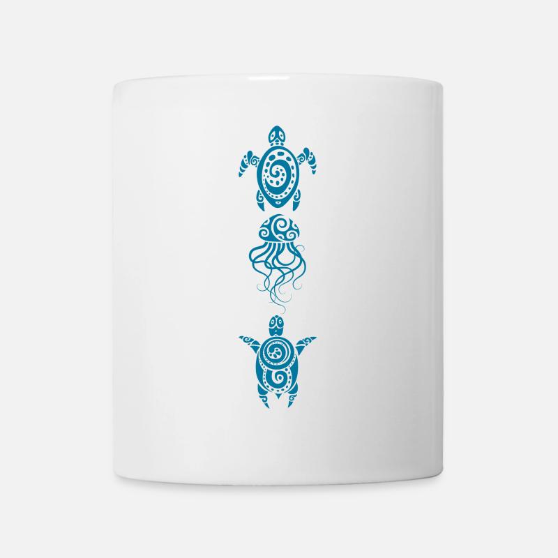 Deux tortues et une méduse - Mug blanc - blanc