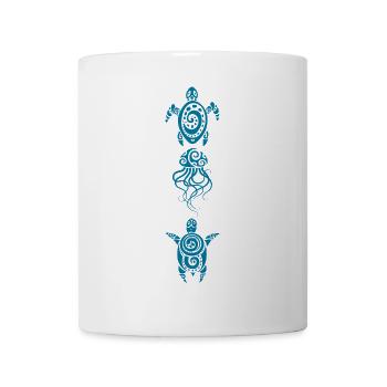 Eine Qualle und zwei Schildkröten (blau) - Tasse - Weiß - Vorne