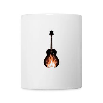Feurige E-Gitarre Mit Flammenmotiv - Tasse - Weiß - Vorne