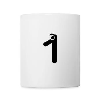 Zahl Eins 1 Kinder Geburtstag Mathematik lernen - Tasse - Weiß - Vorne