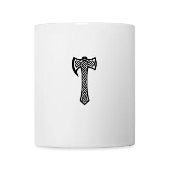 Kleine Axt in aussergewöhnlichen Keltischen Knoten - Tasse - Weiß - Vorne