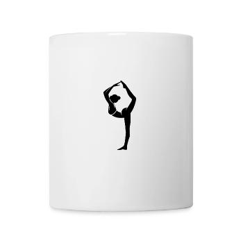Kunstvolle Yogapose Dehnung mit Leichtigkeit - Tasse - Weiß - Vorne