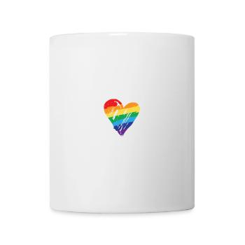 Rainbow Heart - Regenbogen Herz - LGBTIQ Gay Pride - Tasse - Weiß - Vorne