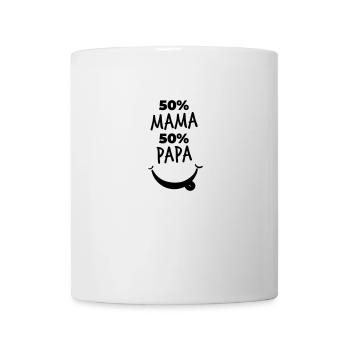 50 mama 50 papa - 50/50% prozent - Tasse - Weiß - Vorne