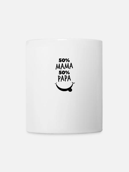 50 mama 50 papa - 50/50% prozent - Tasse - Weiß