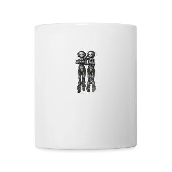 Zwei Außerirdische im futuristischen Raumanzug - Tasse - Weiß - Vorne