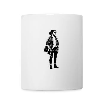 Casual Cool Girl - Black and White Sticker - Tasse - Weiß - Vorne