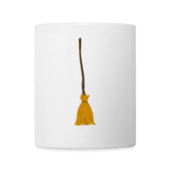 Hexen Besen - Halloween - Geschenk, Geschenkidee - Tasse - Weiß - Vorne
