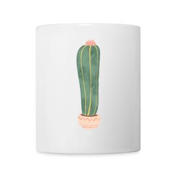 Kaktus im Blumentopf - lang - Tasse - Weiß - Vorne