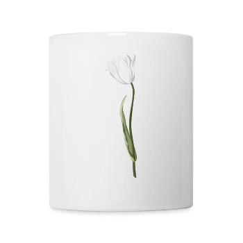 Eleganter Blumenmotiv in Weiß - Tasse - Weiß - Vorne