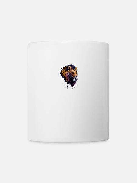 Colorful Lion Face - Tasse - Weiß