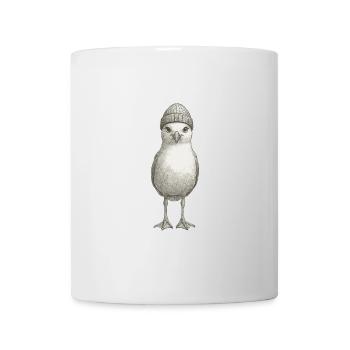 Hamburg Nordsee Möwe Mütze Beanie Schwarz Weiß - Tasse - Weiß - Vorne