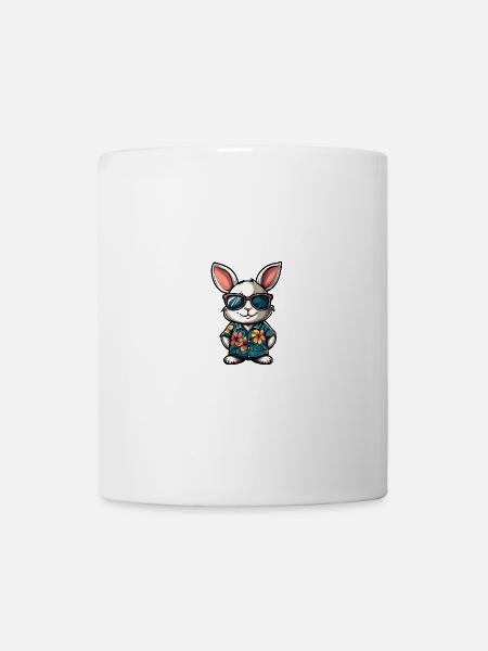Hase Comic Cool Sommer - Tasse - Weiß