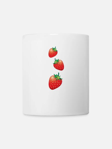 3 fraises descendant - Mug blanc - blanc