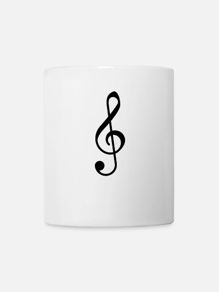 Violinschlüssel - Notenschlüssel - Tasse - Weiß