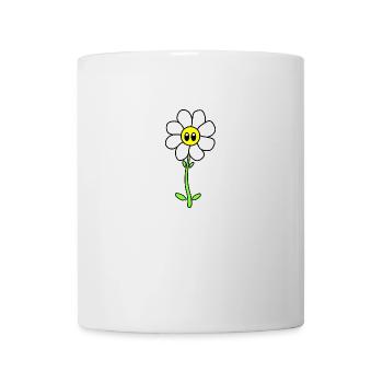 Funny daisy flower with face 70s - Mug - white - Front