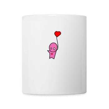 Rosa Figur Herz - Tasse - Weiß - Vorne