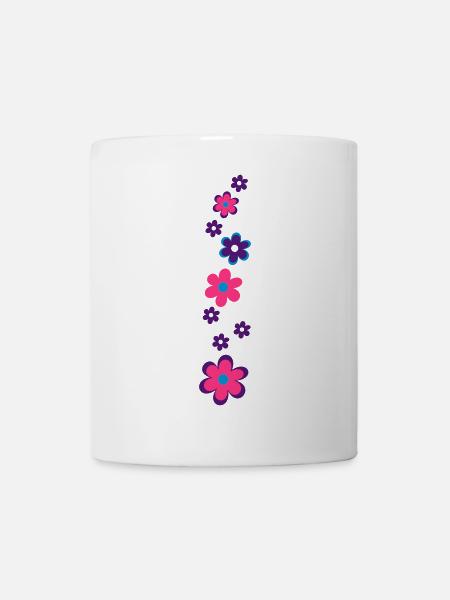 Blumenmuster - Tasse - Weiß