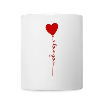 Heart Balloon with Love Script - Mug - white - Front