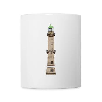 Lighthouse Warnemünde without text, Baltic Sea - Mug - white - Front