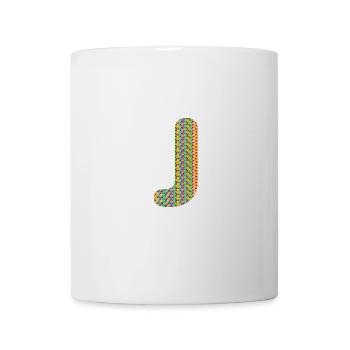 Buntes Herz J Design – Einzigartig & Stylisch! - Tasse - Weiß - Vorne