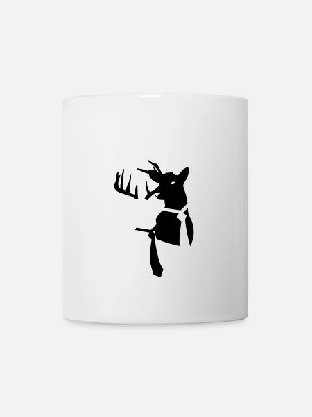 hirsch mit krawatte - Tasse - Weiß