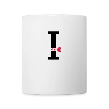 Capital letter I with hearts - Mug - white - Front
