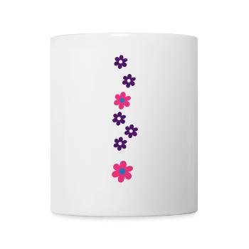 Blumenmuster - Tasse - Weiß - Vorne