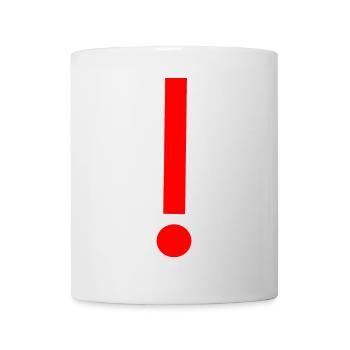 Red exclamation mark, template, pattern - Mug - white - Front