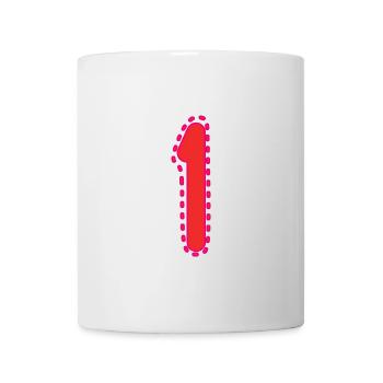 1. 1 Jahr. 1. JAHRESTAG. 1-JÄHRIGES JUBILÄUM - Tasse - Weiß - Vorne