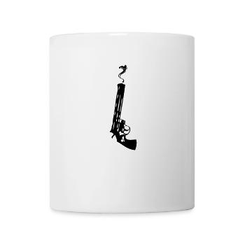 flingue pistolet arme fumer revolver 1 - Mug blanc - blanc - Devant