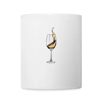 Glas Wein - Tasse - Weiß - Vorne