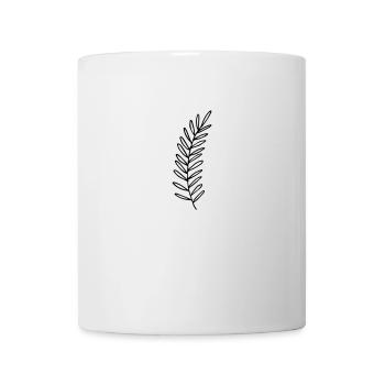 Ast Zweig Blatt Blätter Pflanze Natur Mistel Tanne - Tasse - Weiß - Vorne