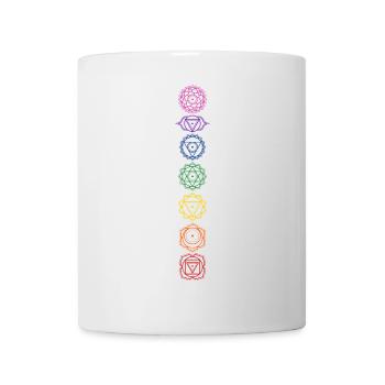 7 Chakra Symbole - Farben Zuordnung - Tasse - Weiß - Vorne