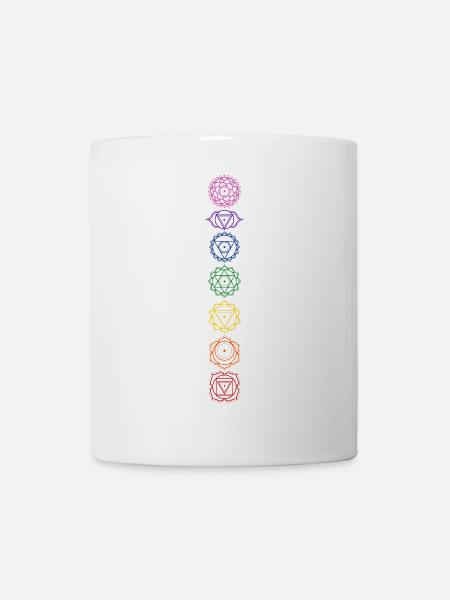 7 symboles de chakra - affectation des couleurs - Mug blanc - blanc