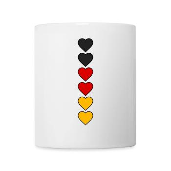Deutschland Herzen - Tasse - Weiß - Vorne