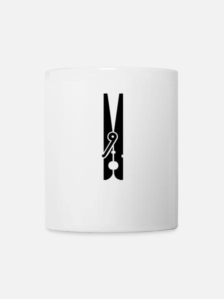Pince à linge / pince à linge (1c) - Mug blanc - blanc
